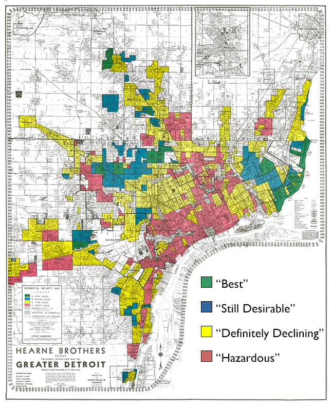 Detroit redlining map, 1939